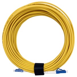 Elfcam - 40 m Fibre Optic Cable LC/UPC to LC/UPC Simplex Singlemode 9/125 µm, Fibre Optic Cable LSZH (40 m)