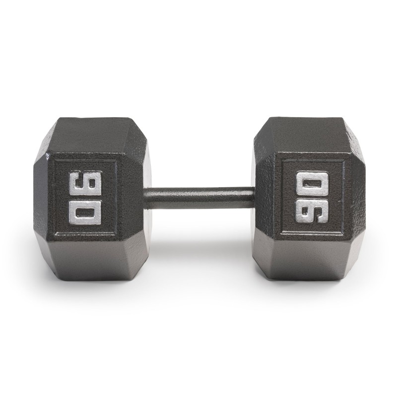 Marcy 90lb Cast Iron Hex Dumbbell, Single, IV-2090, Black, 90lbs
