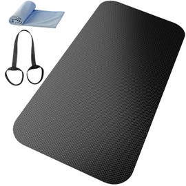Exercise Equipment Mat,Treadmill Mat,Bike Mat Compatible with Peloton Bike Elliptical Treadmill Mat,Under Exercise Bike Trainer Mat Pad for Stationary Indoor Spin Bike,Hardwood Floor Carpet Black Gym