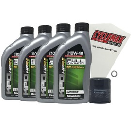 Cyclemax Full Synthetic Oil Change Kit compatible with 2004-2023 Kawasaki Ninja ZX-10R
