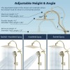 Hibbent 10 Inch High Pressure Rainfall Shower Head Handheld Gold