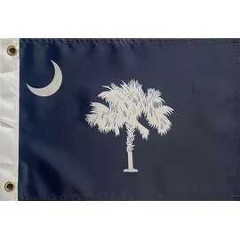 HSTENXY 12x18 Inch Durable South Carolina Boat Flag, State Flag, Showcasing Patriotism,with 2 Brass Washers (South Carolina)