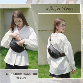 unisoul Shoulder Bag Women's Small Bum Bag Women's Elegant Crossbody Bag Belt Bag Handbag Chest Bag Women for Travel, White