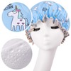 Gorros de ducha de unicornio para cabello largo y grueso,