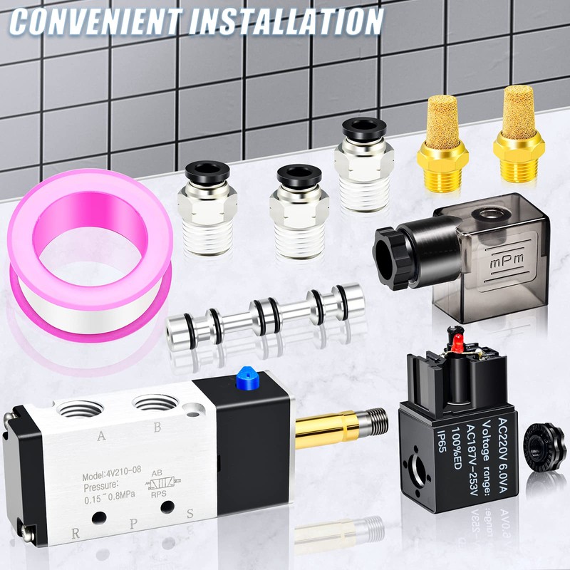 ERGAOBOY 1/4 BSP 220V Pilot Controlled Electric Solenoid Valve with