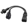 JORINDO 0.32M/1FT C14 to C5+5-15R Y Splitter Power Plug Cord,IEC32C0