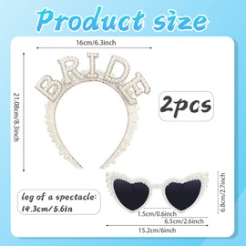 Bride Headband, Hen Party Accessories, 2 Pcs Wedding Accessories for Bride To Be, Engagement Party Decorations, Hen, The Princess Inspired