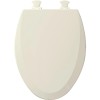 BEMIS 1500EC 1/2" Enameled Wood Elongated Toilet Seat Easy-Clean Hinge