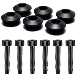 AC-MTORC 6 PCS Aluminum T27 Detachable Windshield Bushing Grommets Screws Kit for Harley Softail FXLRST 117 Low Rider ST EI Diablo FXRST M8 2022-2025（Black）