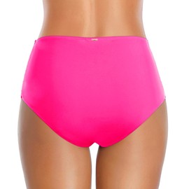 Zmart Women High Waisted Bikini Bottoms - Full Coverage Swim Bottom Ruched Tummy Control Bathing Suit Swimsuit Hot Pink M 2025