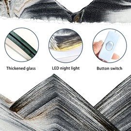 Aoderun 7" Moving Sand Art Liquid Motion with Light 3 Color Changing Moving Sand Art Picture Round Glass 3D Deep Sea Sand Art Sandscapes for Adult Relaxing Toys Desktop Home Office(Black)