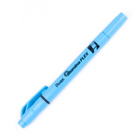 Pentel Illumina Flex Liquid Highlighter, Dual Tip Chisel and Bullet, Sky Blue Ink, Box of 10
