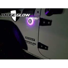 Badge Glow™ LED Back Light Designed For The Jeep Wrangler & Cherokee Trail Rated Badge ~ Available in 6 LED Colors ~ Off-road Use Only ~ MADE IN THE USA!(UV/Pink)