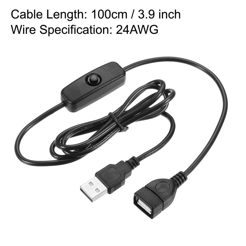 sourcing map 501 On/Off Switch USB Male to Female 100