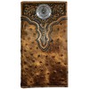 Custom Texas Seal ARIAT Tooled Ostrich Long Rodeo Leather Wallet