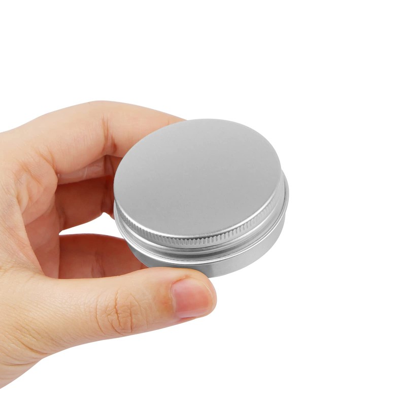 CABAX 1 oz Silver Tins, Round Aluminum Empty Cans with