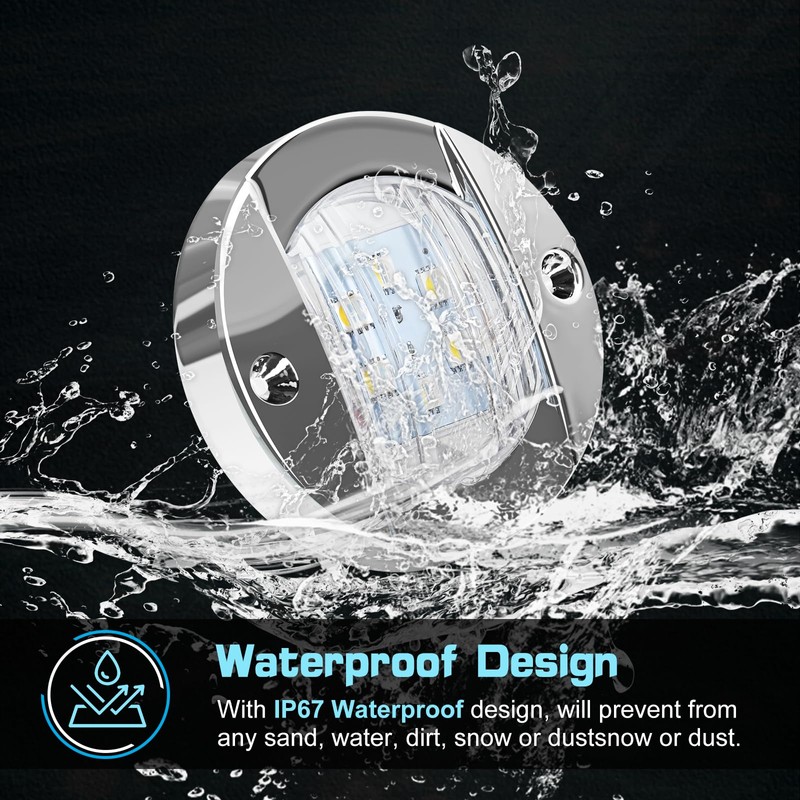 UCINNOVATE 8x LED Round Boat Lights, Navigation Light, Courtesy Lights,