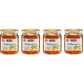 HOYER Fine Chestnut Honey, Organic, Cold-Spunded, Value-Preserving Bottled, 4 x 250 g