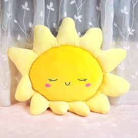 NatureMan Flower Floor Pillow Sun Shape Cushion Cute Seating Pad Chair Cushion Car Neck Pillow,Cute Sun Pillow Plush Toy,for Home Decoration Girls Women Gifts (50cm /19.6 inch)
