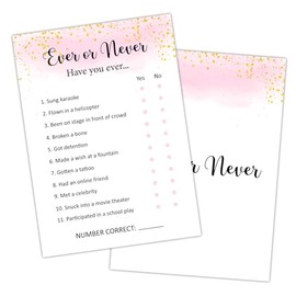 Ever or Never - Adult Birthday Party Games Decoration Party Games for Adult Friend, Birthday Party Activities Sleepover Party Favor Supplies for Adult, 20 Birthday Games Card Set -07