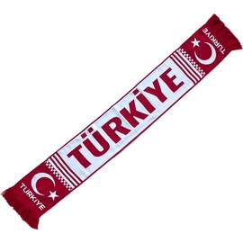 Taraftar 7/24 Türkiye Scarf for Football Fans, Red and white