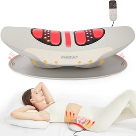 WARMSKY Smart Lower Back Massager with Soothing Warm Therapy & Air Traction – Spinal Decompression Device for Sciatica Relief, Lumbar Pressure & Stiffness – Ideal Gift for Parents & Loved Ones (Gray)