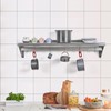 HALLY Stainless Steel Shelf with 6 Hooks 12" x 36"