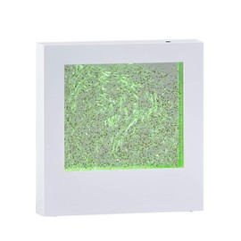 Adesso SL3984-02 Simplee Novelty RGB LED Mood Box for Table or Hanging Mount, Gallery Wall Lighting, Swirling Color Changing Glitter, 8 Feet, White Frame