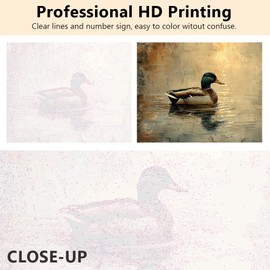 TUMOVO Animal Paint by Numbers, Serene Impressionistic Mallard in Dutch Landscape Paint by Numbers for Adults Landscape Paint by Number with Brushes and Pigment, 16x20 Inch (Frameless)