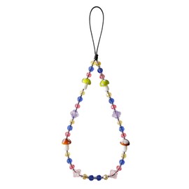 AOKSUNOVA Handykette Kurz Universal Handyanhänger Perlen Handyband Kurz Phone Charm mit Pilz