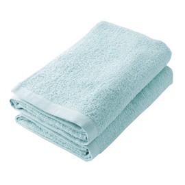 Muko Towel Daily, Bath Towel, Slightly Thinner, Senshu Towel, Made in Japan, Cotton 100%, Water Absorbing, 2 Towels in Same Color, Aquamarine