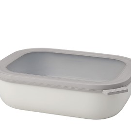 Rosti Mepal 998398 Circular Rectangular Storage Container, 6.8 fl oz (2,000 ml), Nordic White