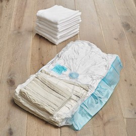 Addis Home Vacuum Storage Bag with 100% air-Tight Static Seal & Store Extra Large 3D Cube Design, Clear, 75 x 25 x 45cm