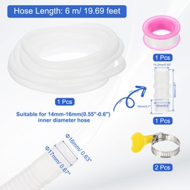 PATIKIL 20Ft Air Conditioner Drain Hose Kit Universal AC Drain Hose for Replacement Drain Hose Extension Mini Split AC Ductless Heat Pumps AC Drainage HVAC Extender, Clear