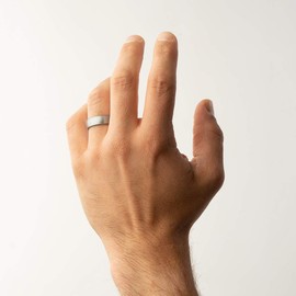 Enso Rings Classic Elements Silicone Ring Infused with Precious Elements – Wedding Engagement Band – 6.6mm Wide, 1.75mm Thick - Premium Silver Infused Silicone Ring. Size: 11