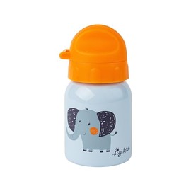 Sigikid 25374 Stainless Steel Drinking Bottle Elephant 250 ml Recommended for Children from 1 Year Old, Robust, Leak-Proof, Shatterproof