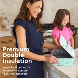 Bentgo Kids Lunch Bag - Durable, Double-Insulated Lunch Bag for Kids 3+; Holds Lunch Box, Water Bottle, & Snacks; Easy-Clean Water-Resistant Fabric & Multiple Zippered Pockets (Puppy Love)