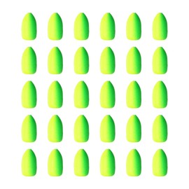 PATIKIL Fishing Foam Floats 0.8 Inch, 30Pcs Oval Snell Floats Fly Fishing Strike Indicator for Pompano Rig Trout Catfish Walleye, Yellow Green