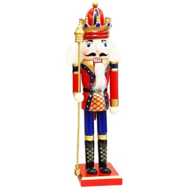 Taotenish Christmas Nutcracker Christmas Wooden Nutcracker Ornaments Nutcracker Puppet for Kids, Home/Desktop/Christmas Decoration - 12 inch Tall - Spear