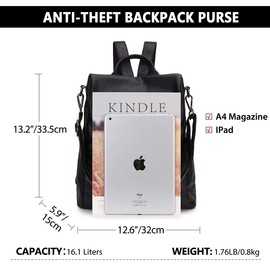 Backpack Purse for Women, Anti-Theft Faux Leather Shoulder Bag Fashion travel backpack for Ladies, Teen Girls VONXURY