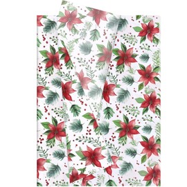 Hjvvr Christmas Tissue Paper 20sheets,Red Green Floral Wrapping Tissue Paper,Xmas Printed Patterned Paper
