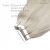 Lacer Tape in Hair Extensions Silky Straight Silver Grey Adhesive