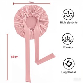 iLamvie Silk Bonnet,Adjustable Silk & Satin Sleep Bonnet,Hair Bonnet,For Sleeping,Curly Hair Braid,Soft And Comfortable Silk Sleep Cap(Pink)