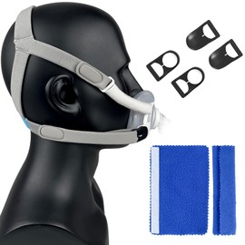 AirFit F40 CPAP Headgear Strap with Magnetic Clips and Strap Cover Home Ventilator CPAP Supplies for Resmed Airfit F40 Full Face CPAP Mask Headgear (Standard, Blue)