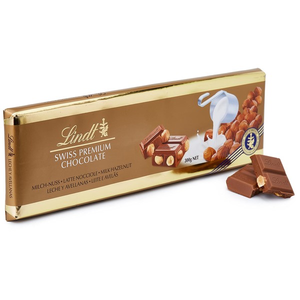 Lindt Swiss Milk Chocolate and Crunchy Hazelnut Gold Bar 300 g