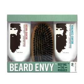 Billy Jealousy Original Beard Envy Facial Hair Refining Kit - with Beard Wash Beard Control and Boar Bristle Brush for Clean, Hydrated, Soft, Tamed Unruly Mane