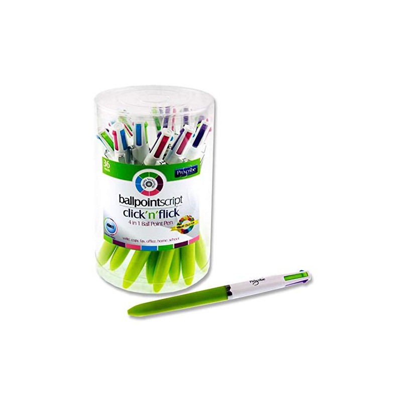 Premier Stationery Pro:Scribe 4-in-1 Ballpoint Pen - Pastel Colours (Pack