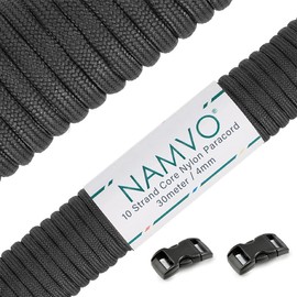 Namvo Paracord 10 Strand Outdoor Nylon Parachute Cord Rope 100 Feet (Black)