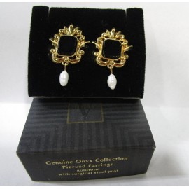 Avon 1994 Genuine Onyx goldtone steel post