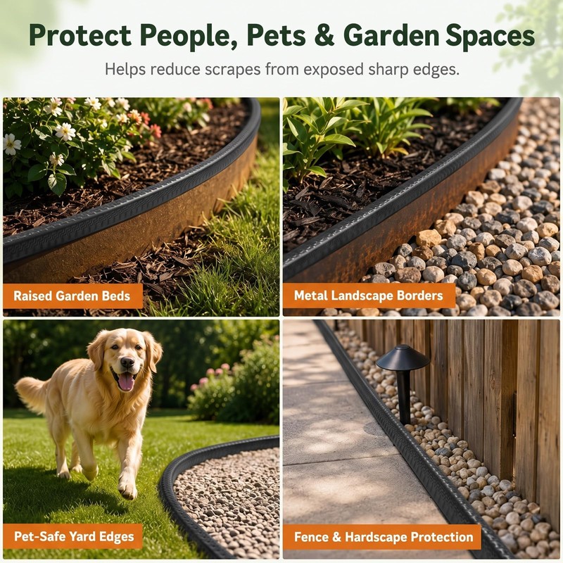 Innconee 40ft Landscape Edging Guard Protective Safety Trim for Steel